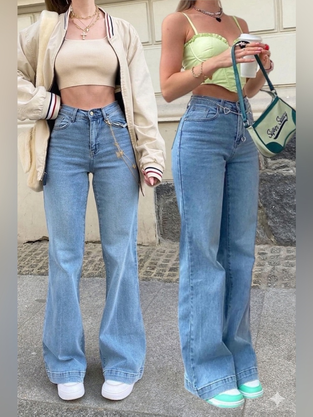 Fashion Nova Bridge The Distance Wide Leg Jeans Medium Blue Wash Size 9 NWT NEW